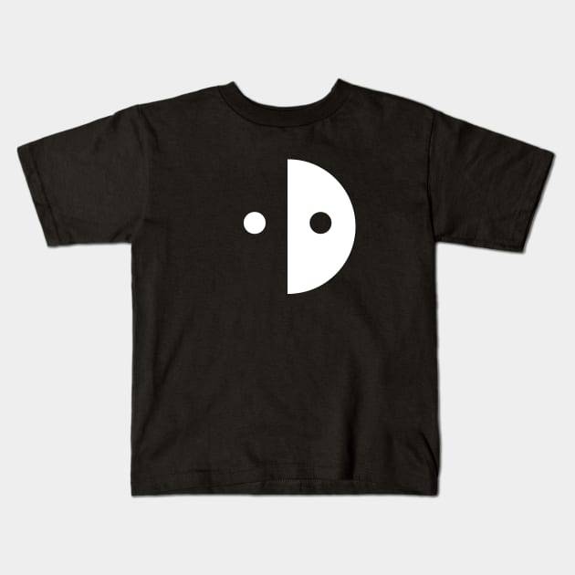 Half Circle Simple Geometry Yin Yang Robot Kids T-Shirt by amalya